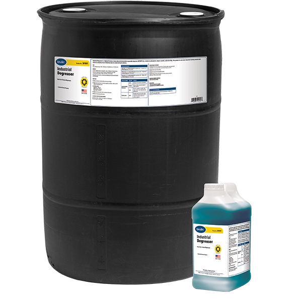 Brulin Industrial Degreaser in 55 Gallon and 2.5 Gallon Containers