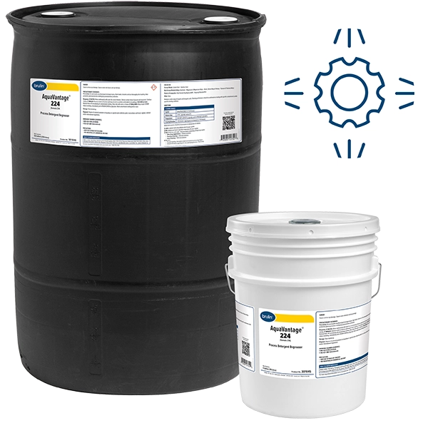 Brulin AquaVantage 224 Spray Wash Cleaning Detergent in 55 Gallon and 5 Gallon Containers