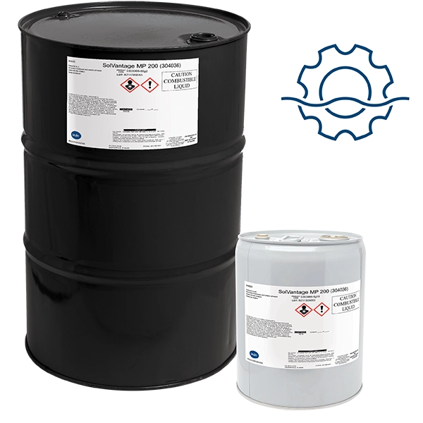 Brulin SolVantage MP 200 vapor degreasing solvent in 55 Gallon and 5 Gallon Containers