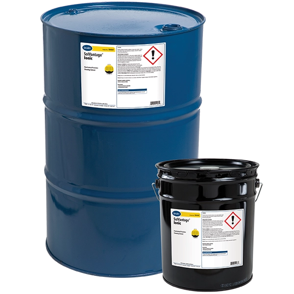 Brulin SolVantage Ionic vapor degreasing solvent in 55 Gallon and 5 Gallon Containers