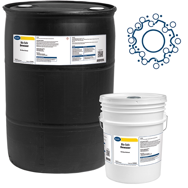 Brulin Bio-Solv Dewaxer solvent chemistry in 55 Gallon and 5 Gallon Containers