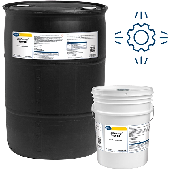Brulin AquaVantage 3800 GD Spray Wash Cleaning Detergent in 55 Gallon and 5 Gallon Containers