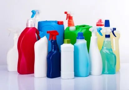 Bottles of costly ready-to-use cleaning products